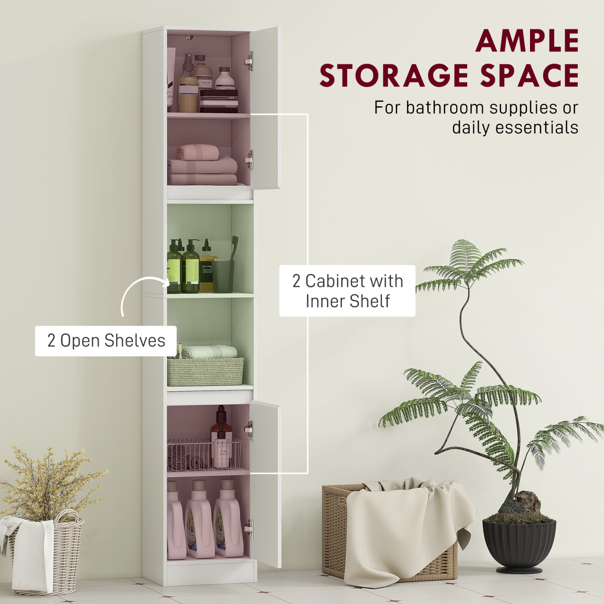 Bathroom Storage Cabinet-White