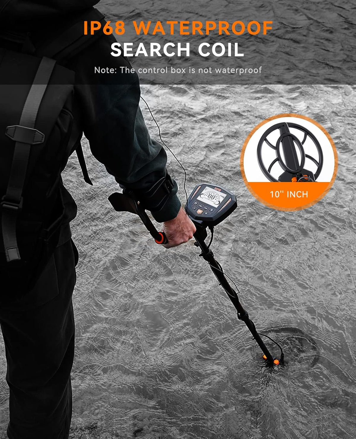 Professional Metal Detector High Accuracy Waterproof Coil 10in SUNPOW