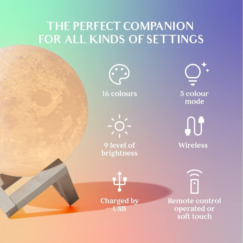 Moon Lamp 15cm 3D LED Light Wireless Moon Model Night Light Beam Lamp