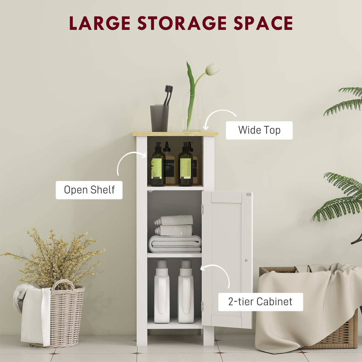 Bathroom Storage Cabinet-White