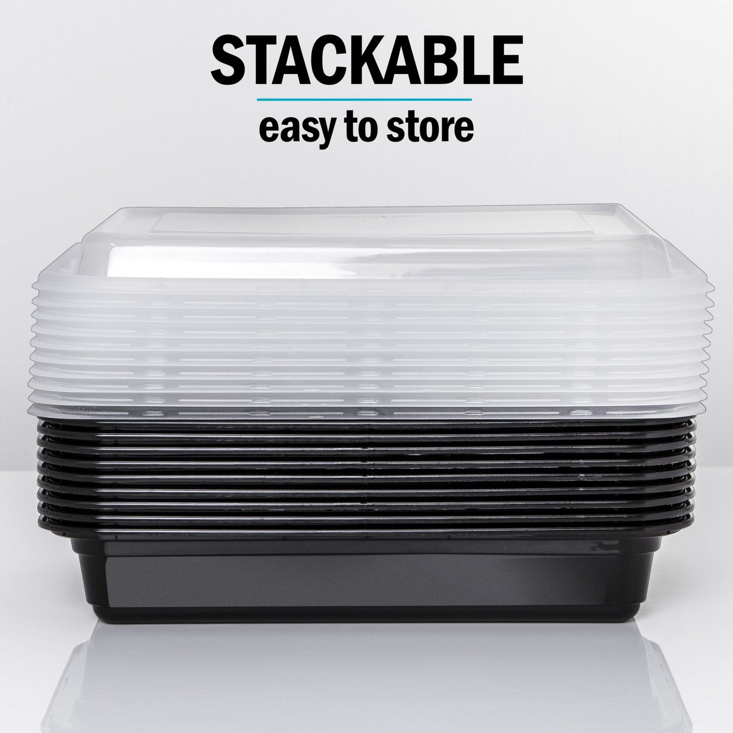 1-Compartment Reusable Plastic Containers - 828ml