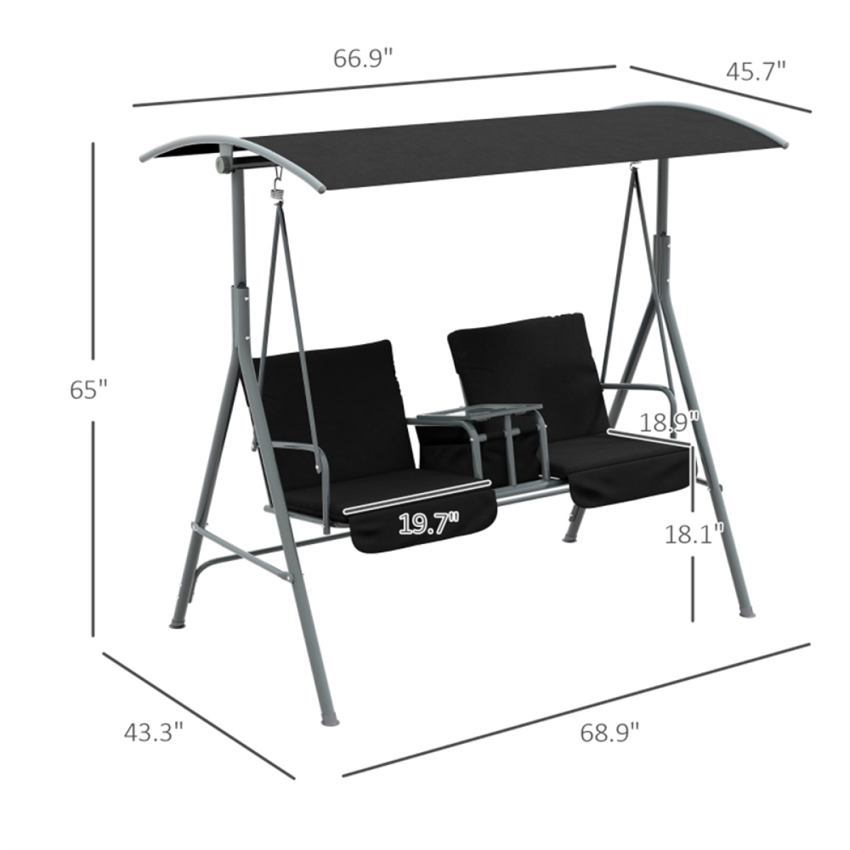 2 seats Outdoor Patio Swing Chair ( Amazon Shipping)（ Prohibited by WalMart ）