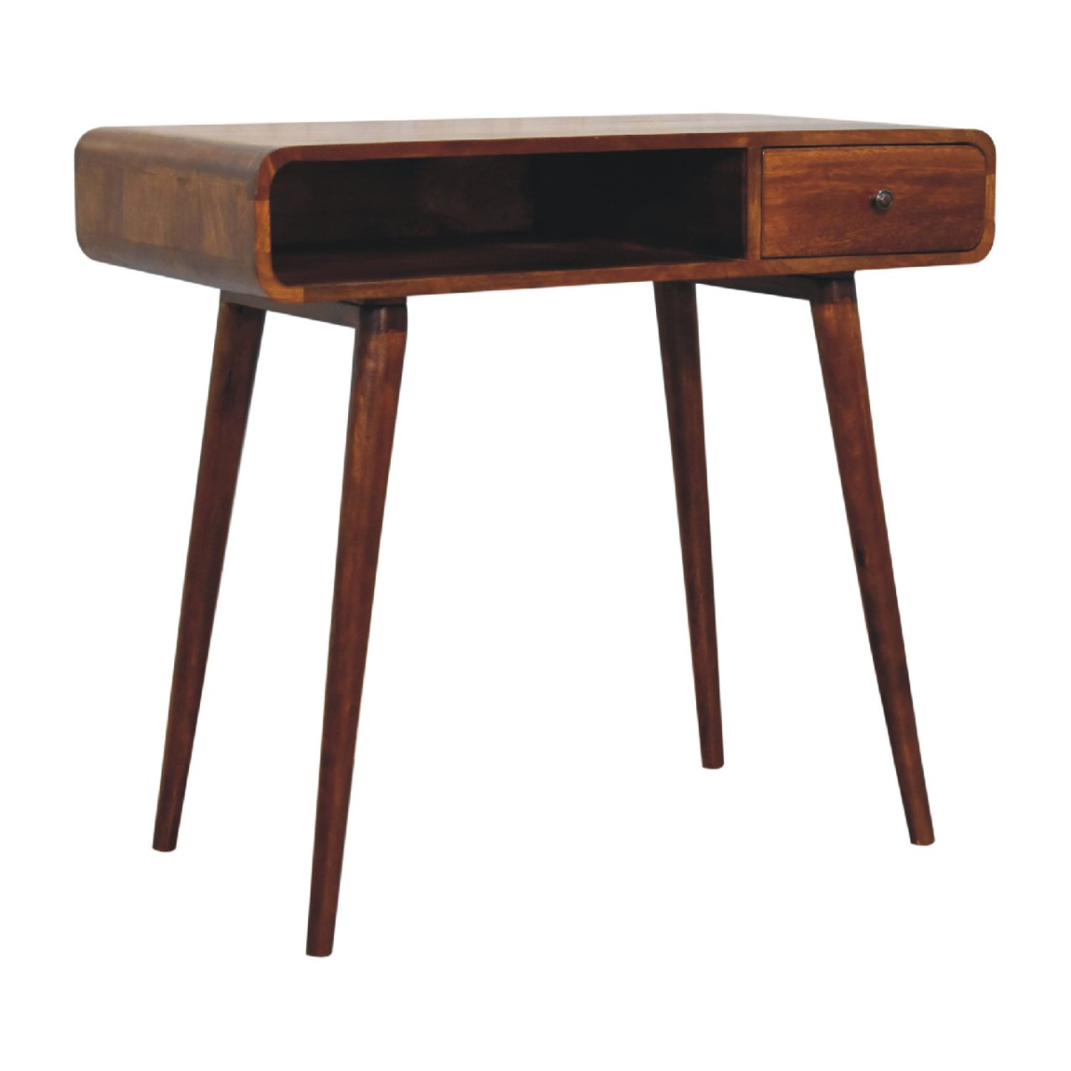Artisan Furniture Solid Wood Curved Chestnut Writing Desk