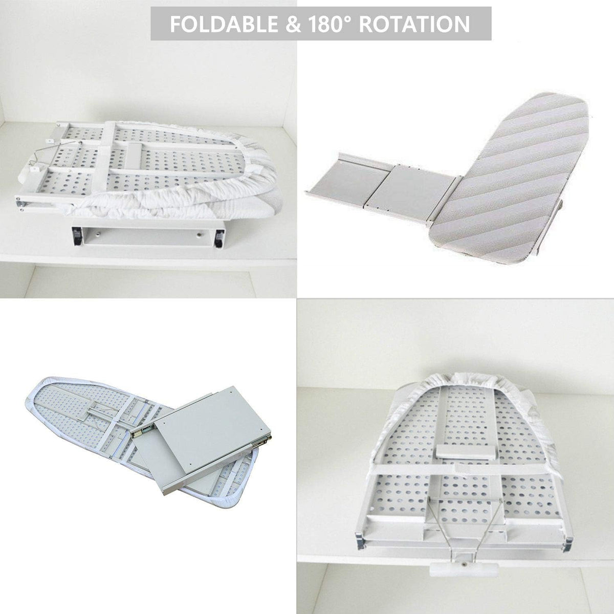 Pull Out Ironing Board 180 Rotatable Drawer Fold Away Table 95x30cm Nisorpa