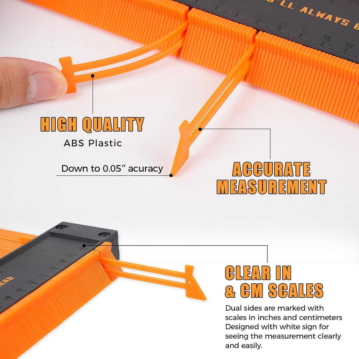 Contour Gauge 10 Inch Adjustable Profile Ruler with Lock 25cm Tool Charfia
