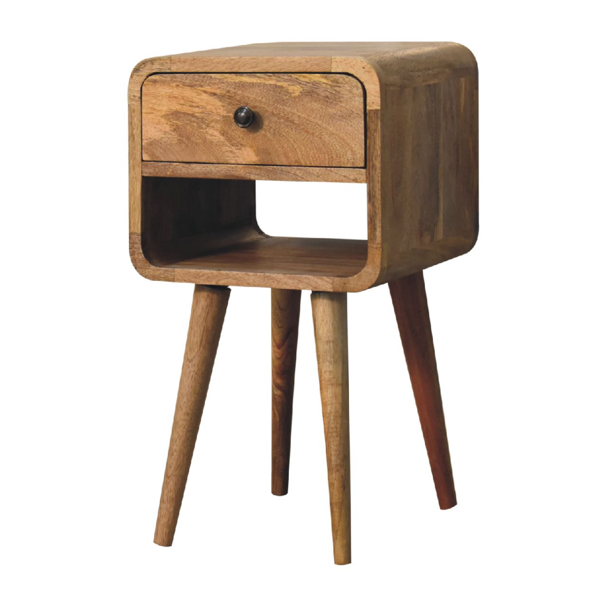 Artisan Furniture Solid Wood Mini Oak-ish Curve Lower Bedside