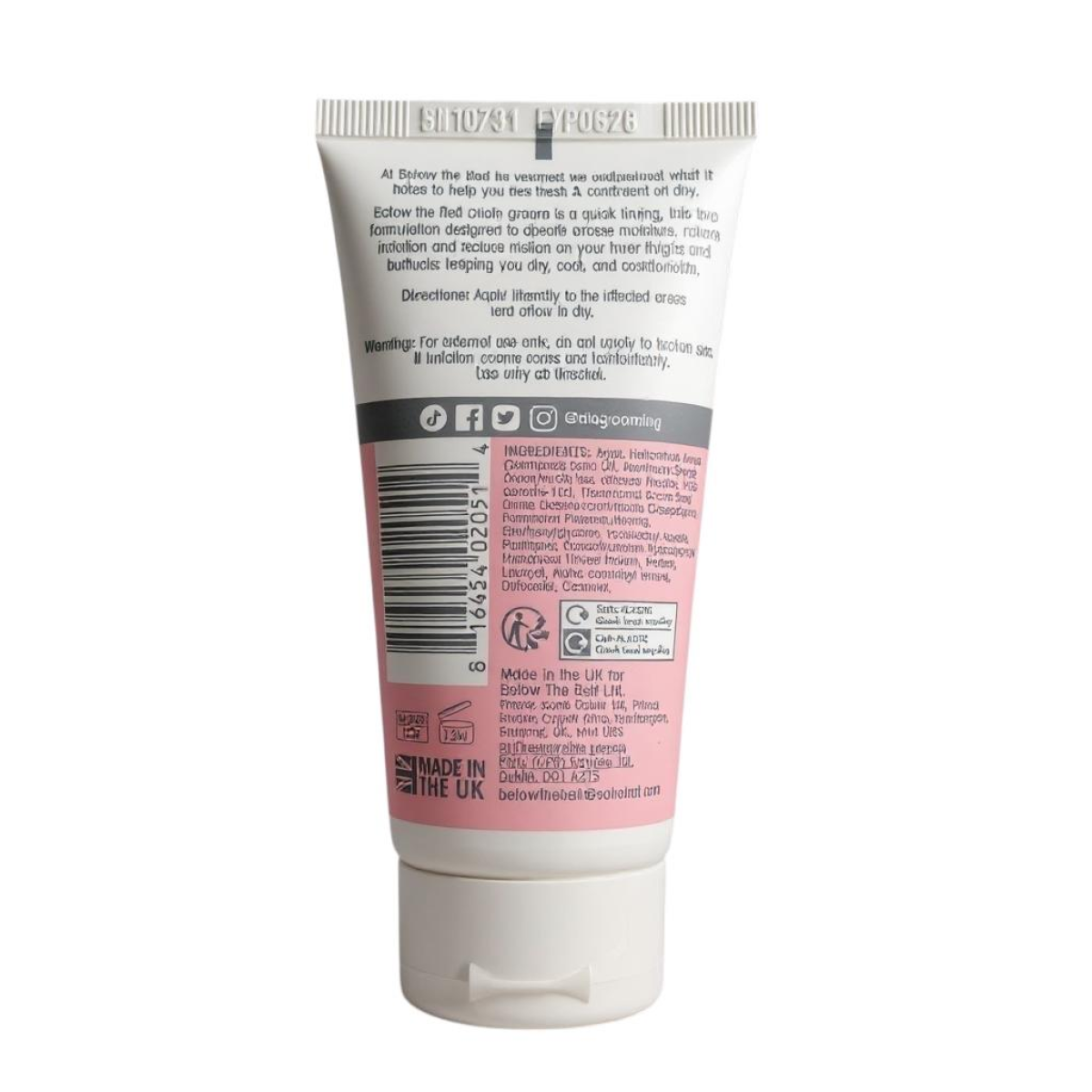Below The Belt Women's Anti Chaffing Cream, Fresh Breeze Scent 75ml