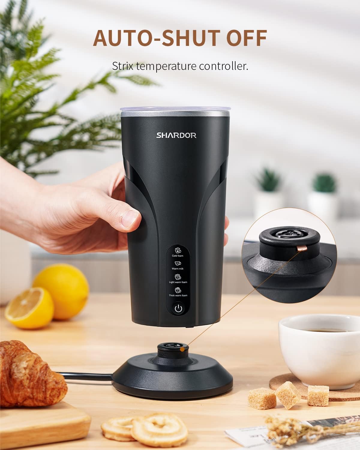 Electric Milk Frother and Steamer 300ml Cold Foam Maker SHARDOR