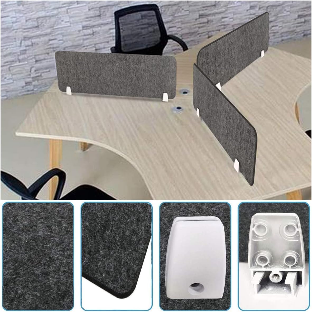 Acoustic Desk Divider 40x12 Inch Clamp On Noise Reducing Privacy Panel Nisorpa