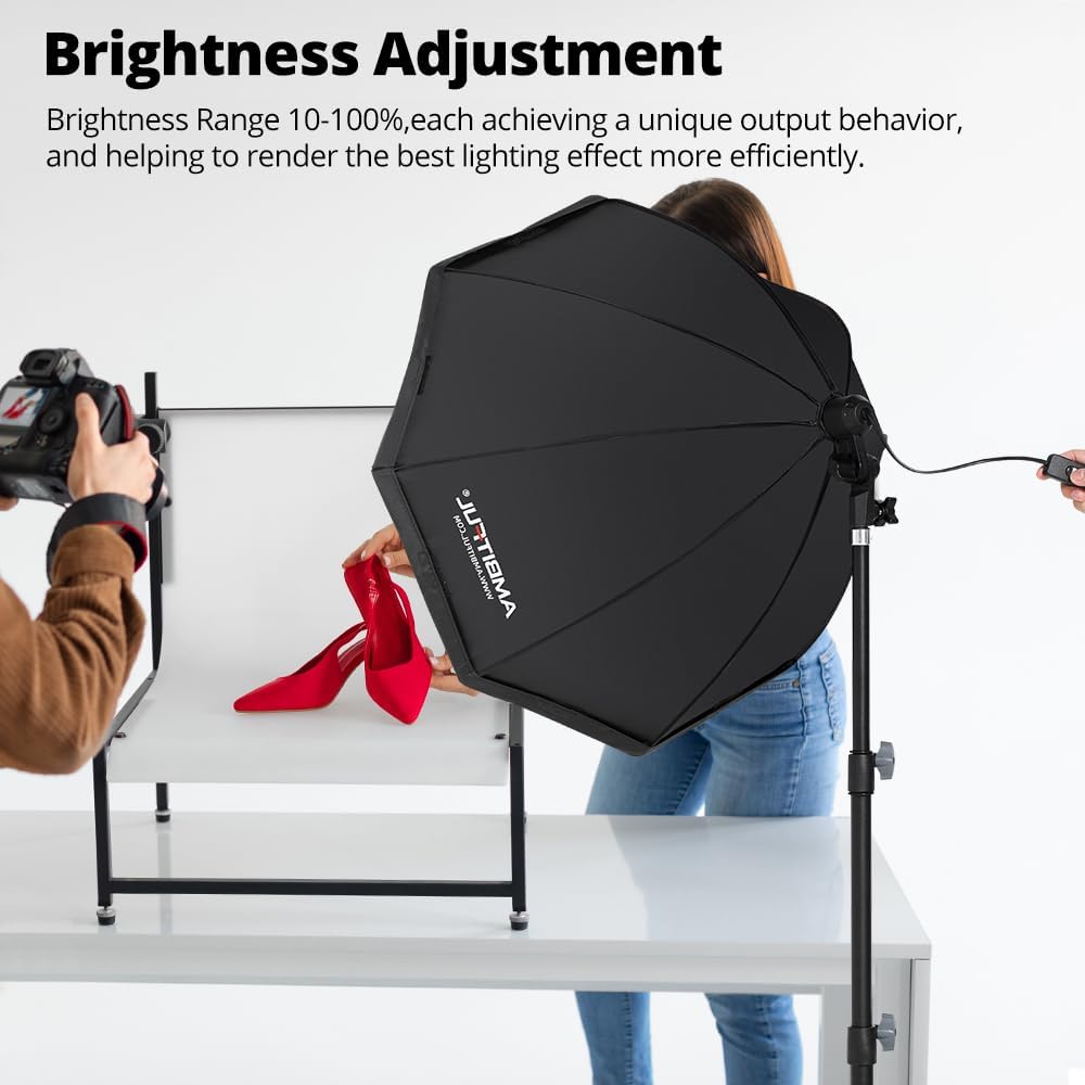 AMBITFUL 2X 65cm Softbox Lighting Kit 50W Bi-Color LED with Tripods for Video