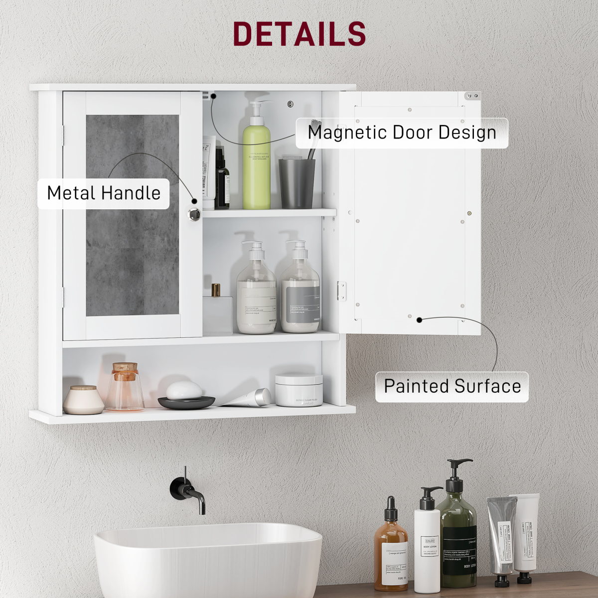 Bathroom Storage Cabinet-White