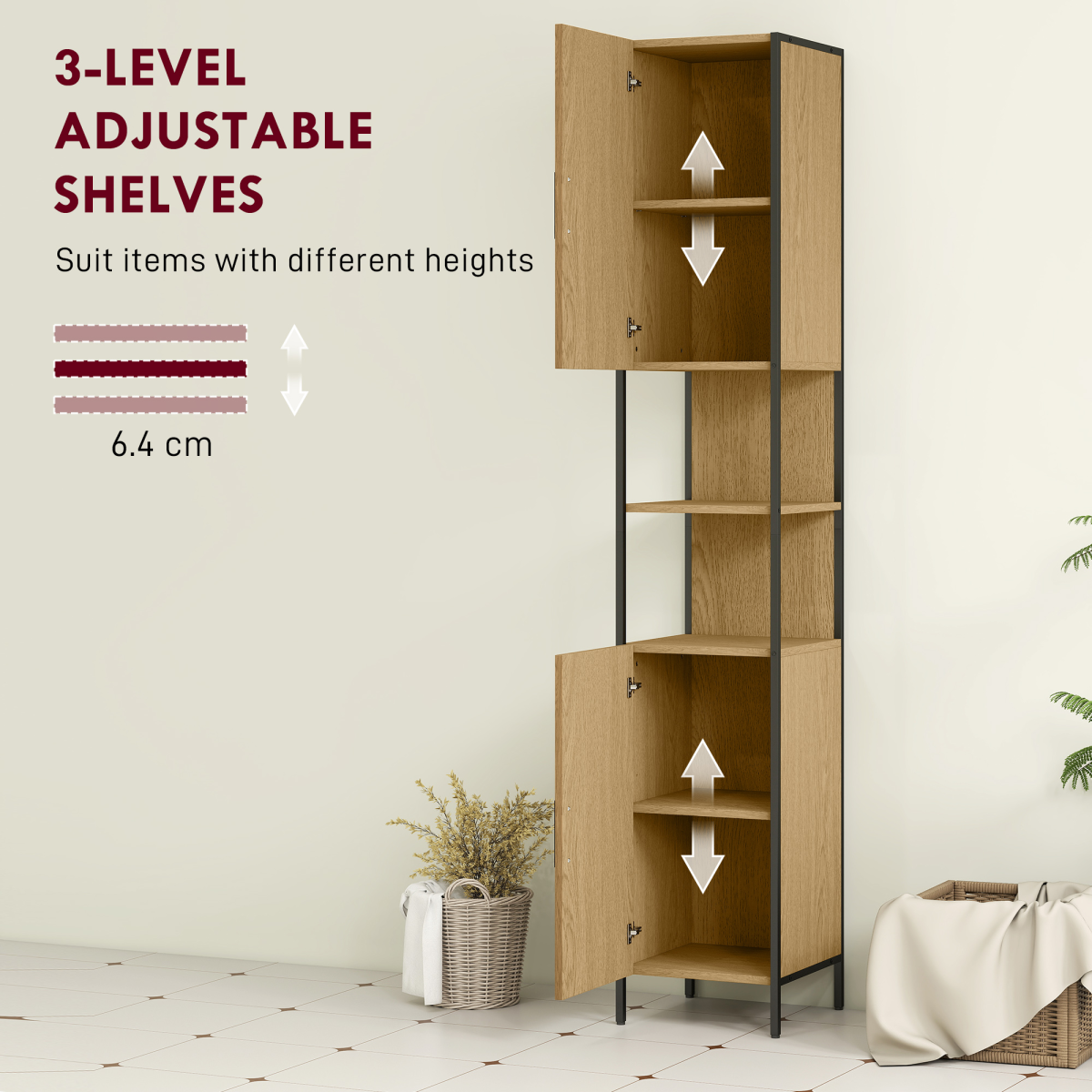 Bathroom Storage Cabinet-White