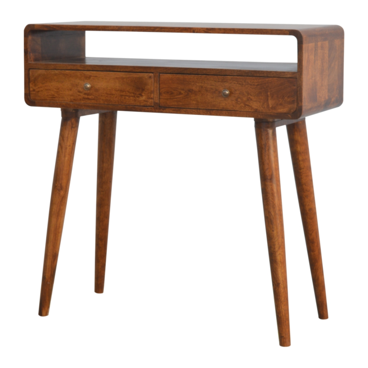 Artisan Furniture Solid Wood Curved Chestnut Console Table