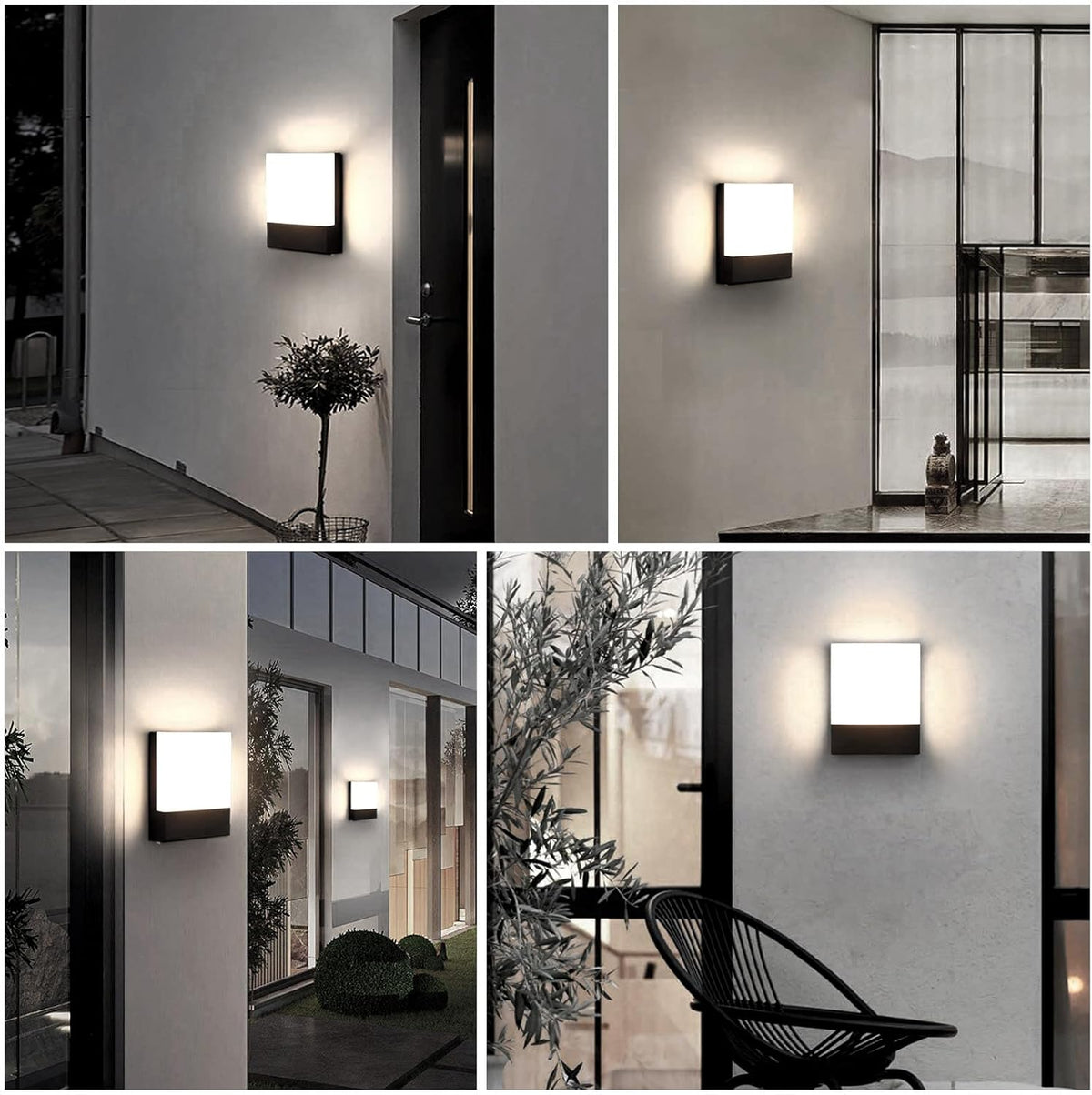 Outdoor Wall Light 18W Waterproof IP65 Sconce Warm White Black Lightsjoy