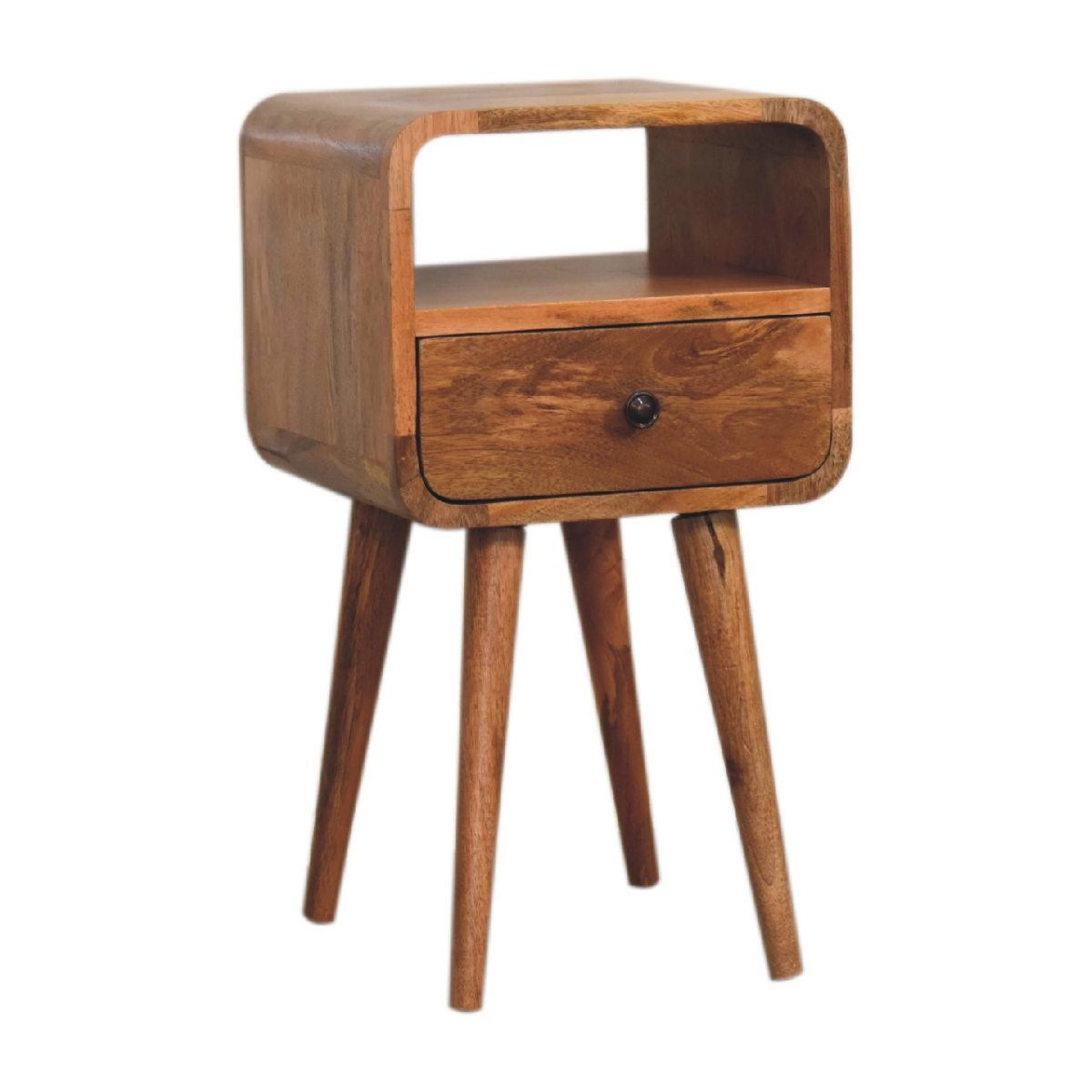 Artisan Furniture Solid Wood Mini Oakish Curve Open Bedside