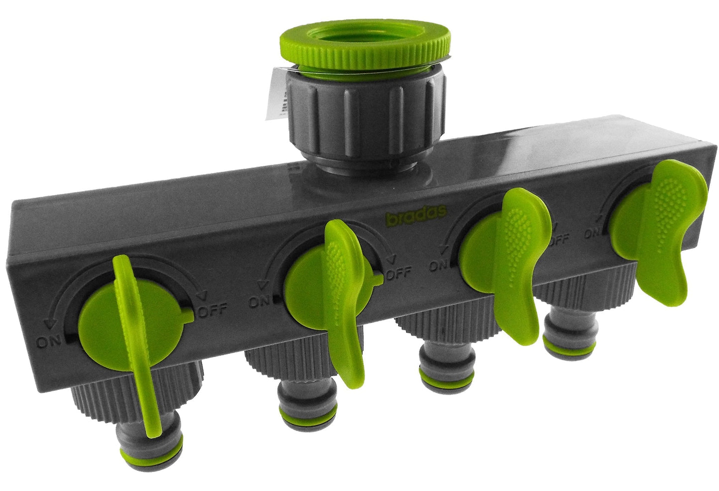 4-Way Splitter with Valves Lime