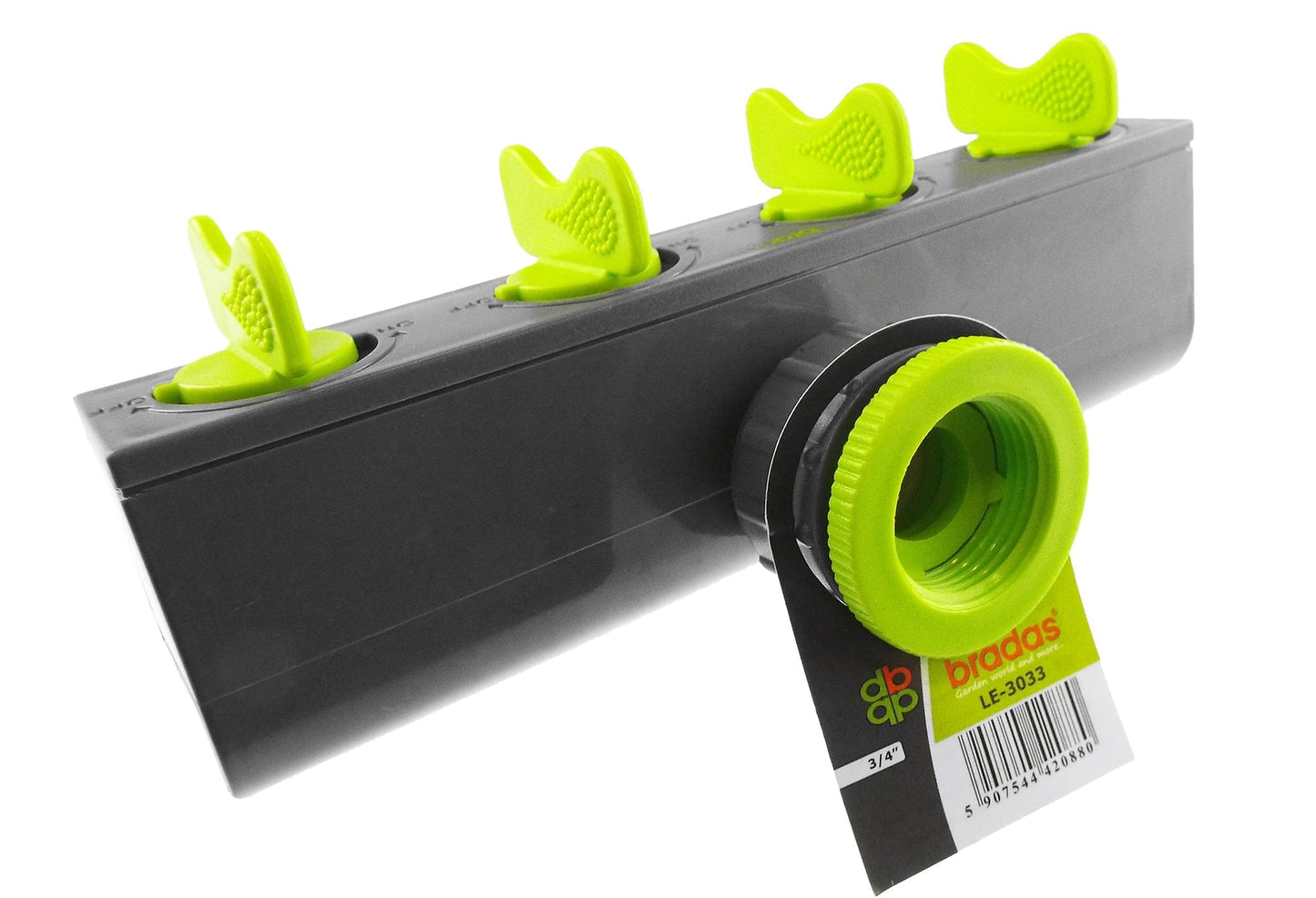 4-Way Splitter with Valves Lime