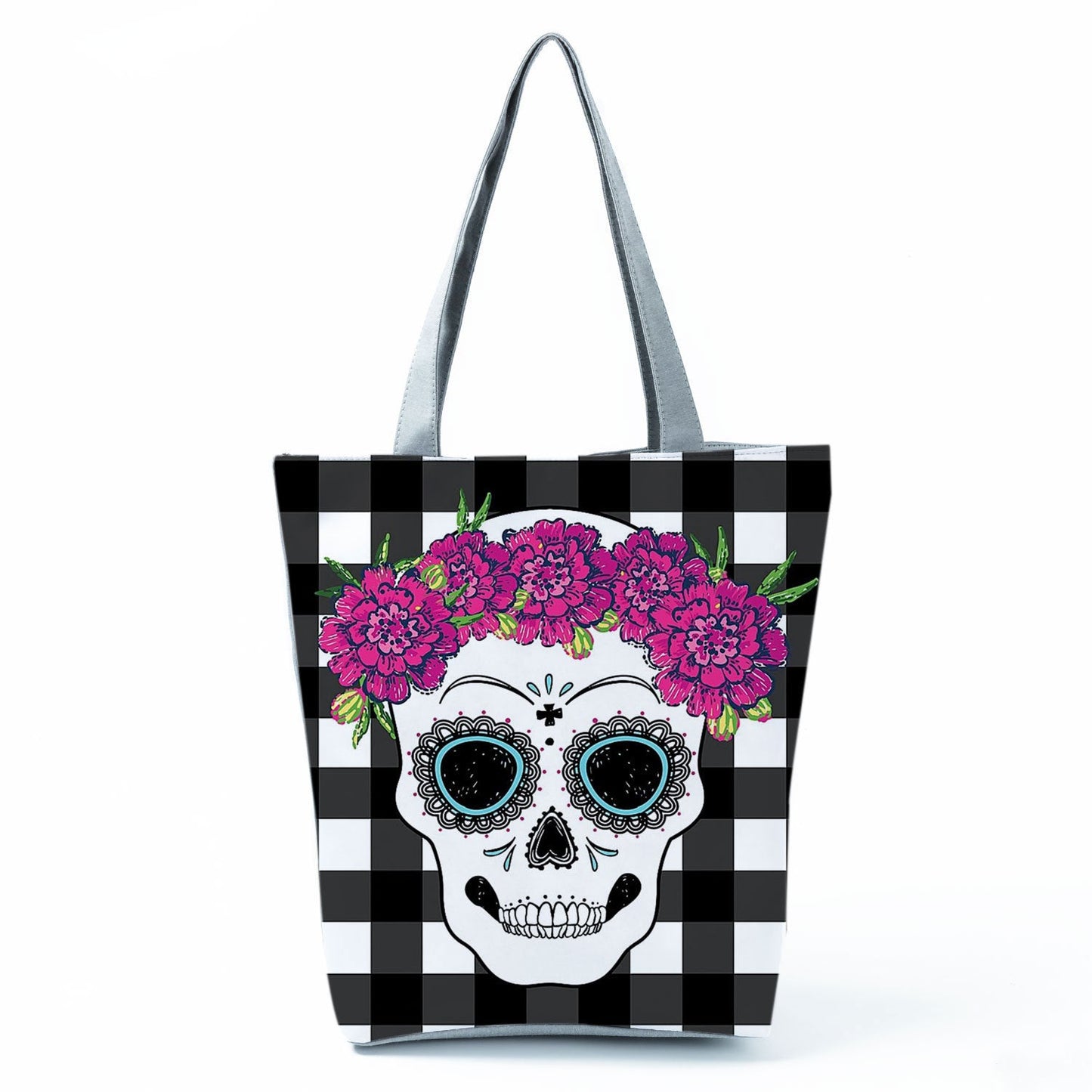 Portable Large Capacity Skull Printed Handbag
