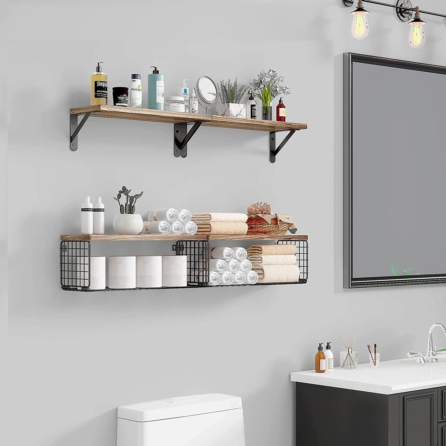 Kitchen Living Room Wooden Shelf