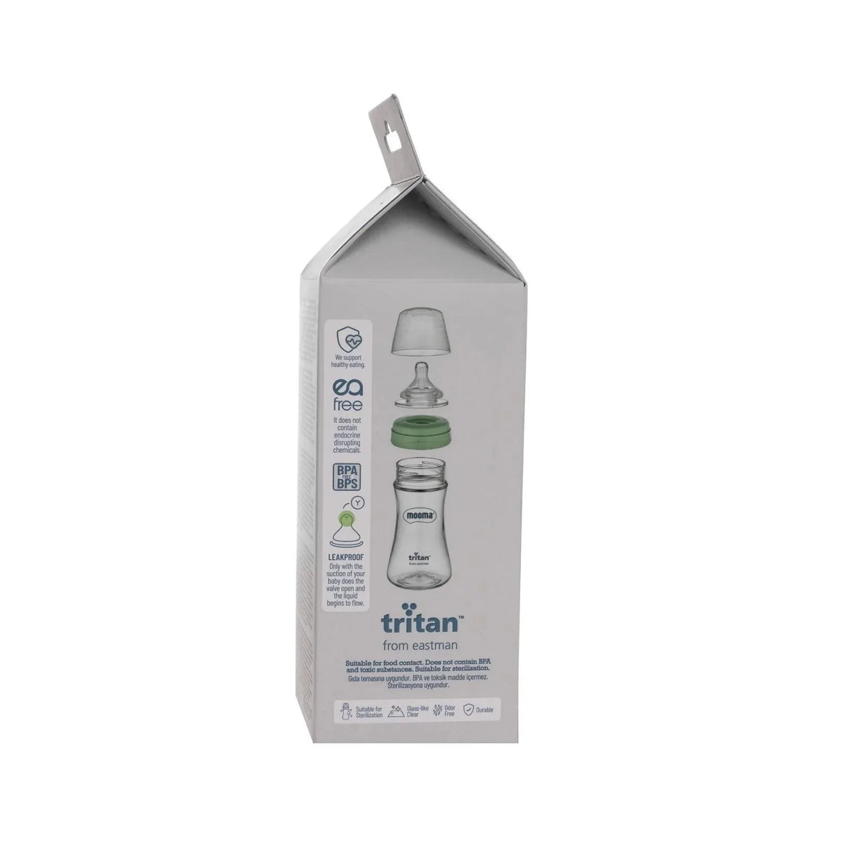 Mooma Neutra Tritan Bottle Fast Flow 18+ months 250ml - Sage Green