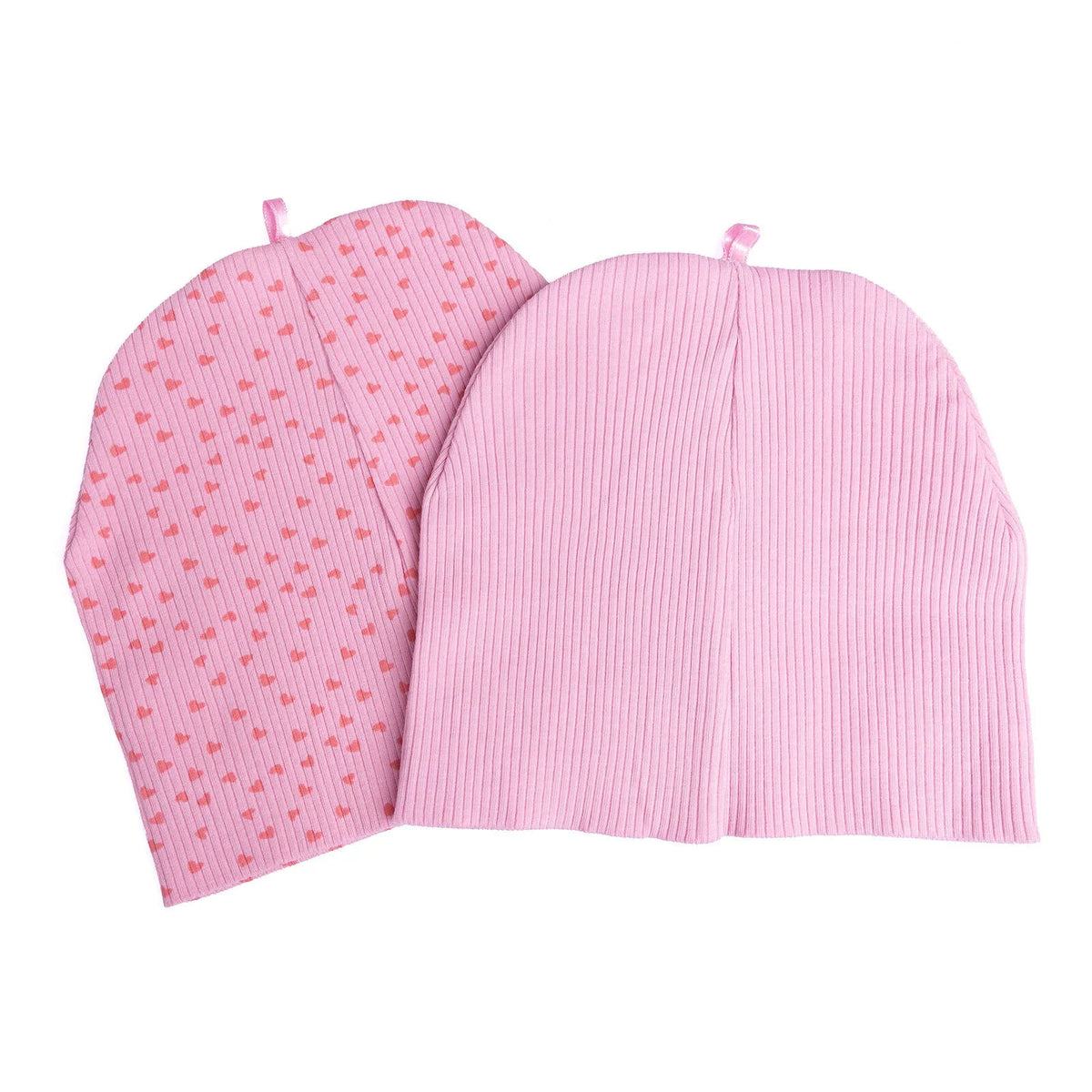 Little Plane 2 Pack Heart Pattern Knitted Baby Beanies (12 Months to 3 Years)