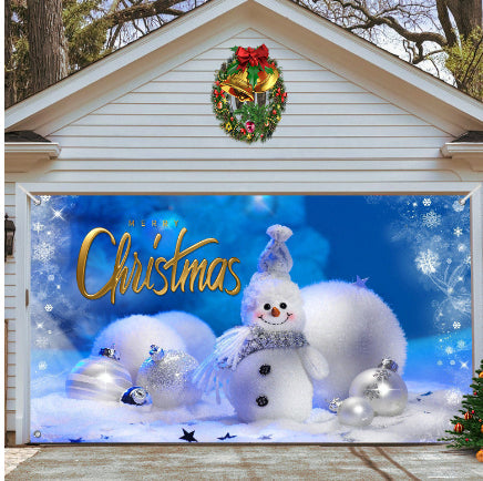 Christmas Background Hanging Cloth Garage Door Patch Holiday Party