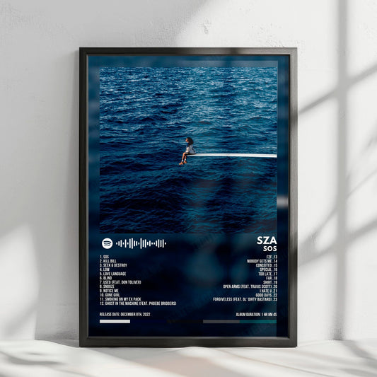 Sza "SOS" Album Cover Poster - with Complete Tracklist