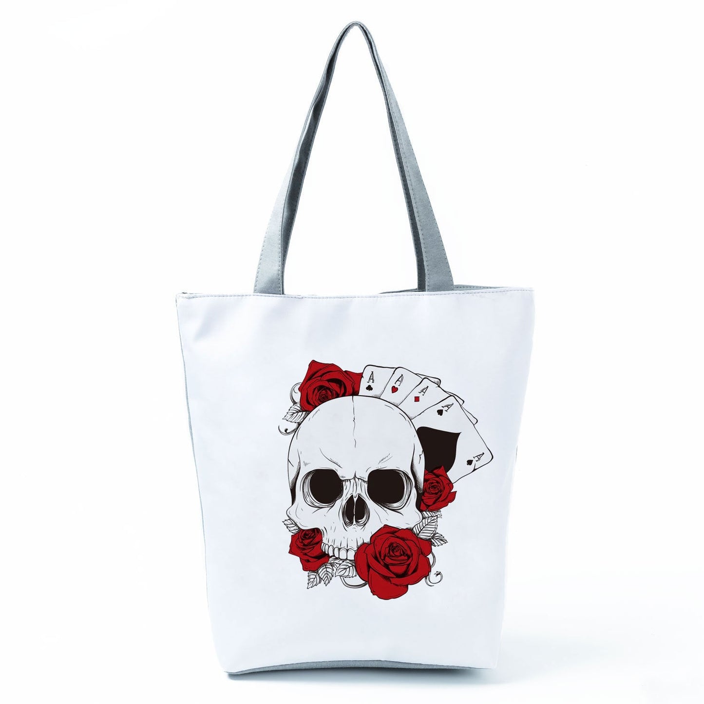 Portable Large Capacity Skull Printed Handbag