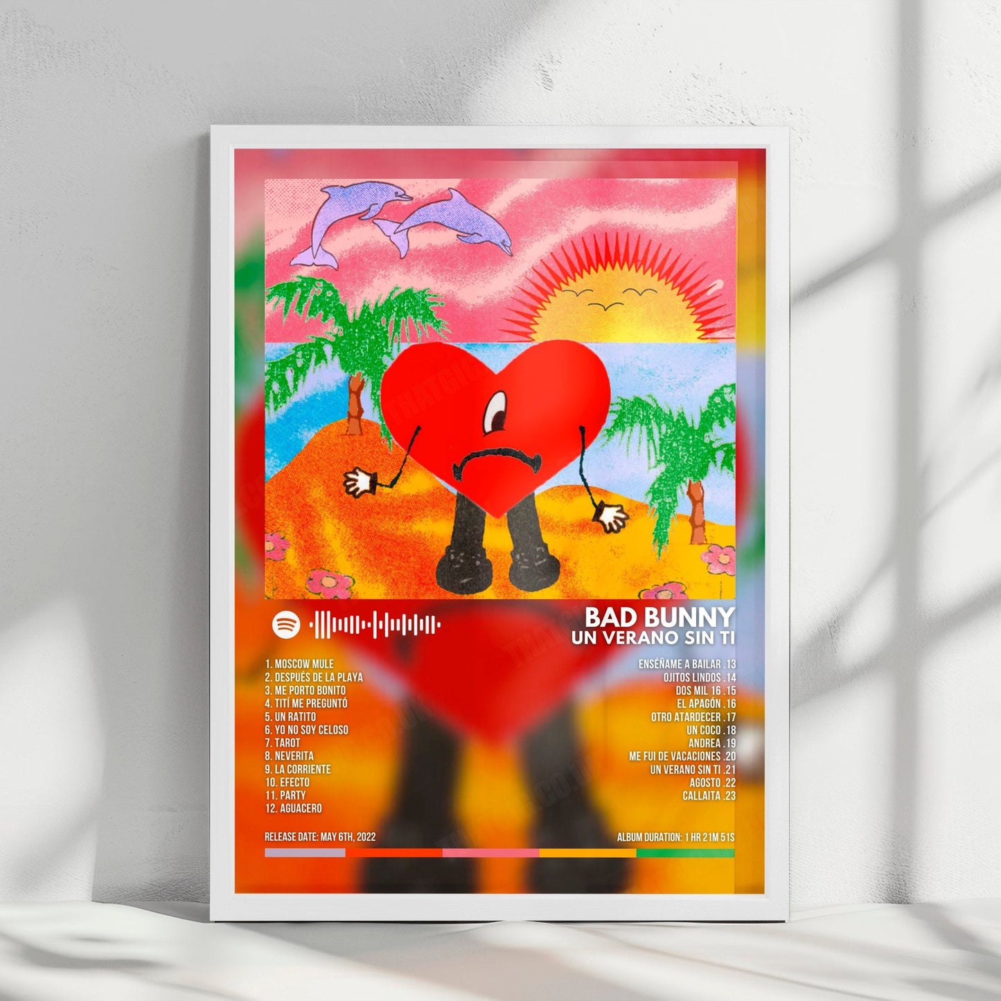 Bad Bunny "Un Verano Sin Ti" Album Cover Poster - with Complete Tracklist