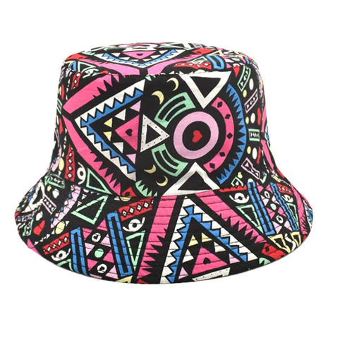 Printed Fisherman Hat Double-sided Can Wear Colorful Triangle Basin Hat