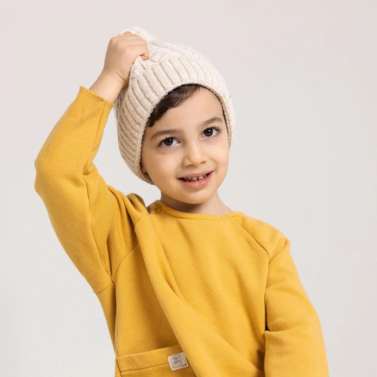 HelloBaby Patterned Pom-Pom Knitted Baby Beanie (One Size)
