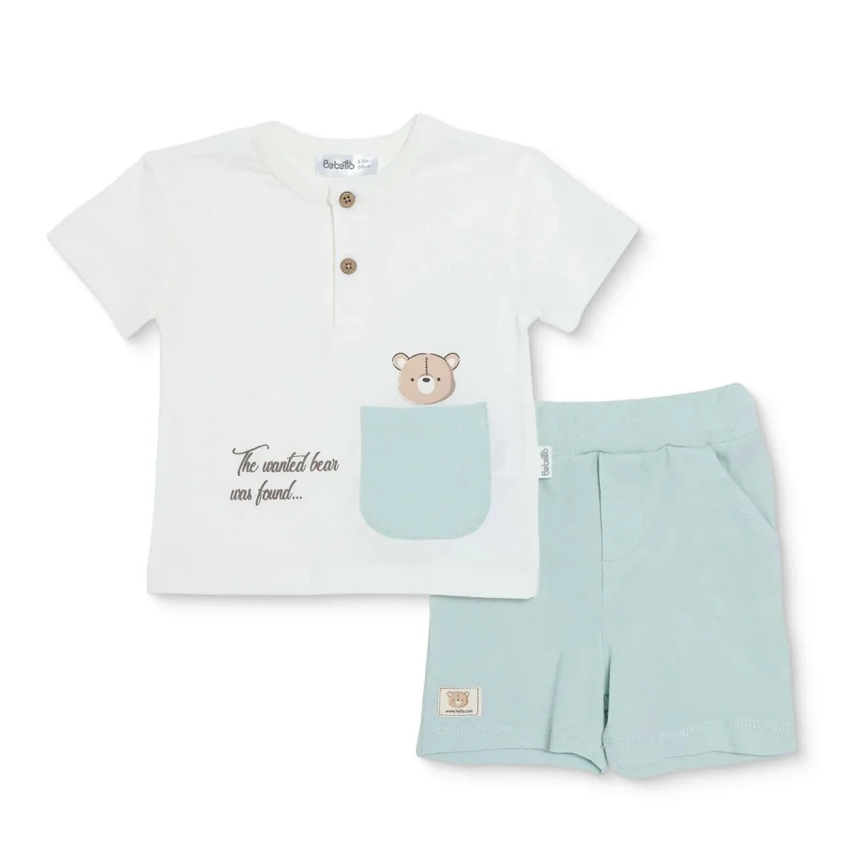 Bebetto Printed Short Sleeve Baby T-Shirt & Shorts Set (1-3 to 12 Months)