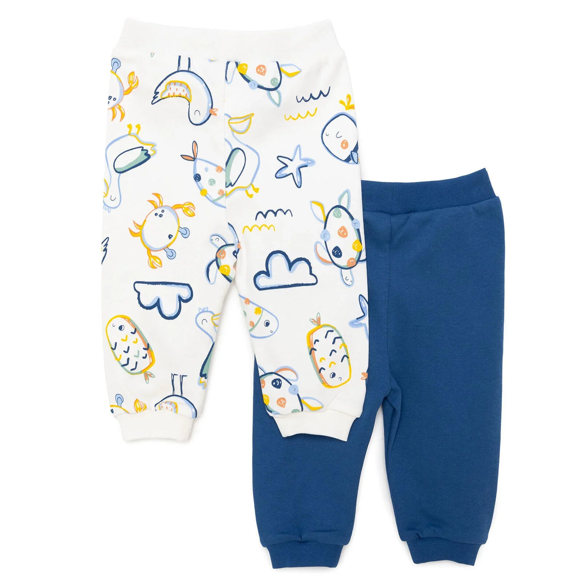 HelloBaby 2 Pack Turtle Motif Footless Interlock Baby Bottoms (6 Months to 4 Years)