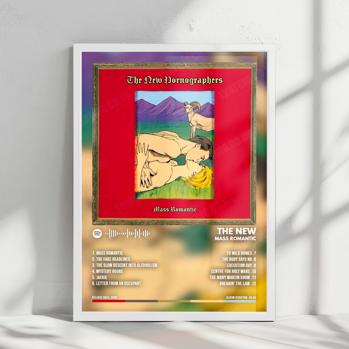 The New Pornographers "Mass Romantic" Album Cover Poster - with Complete Tracklist