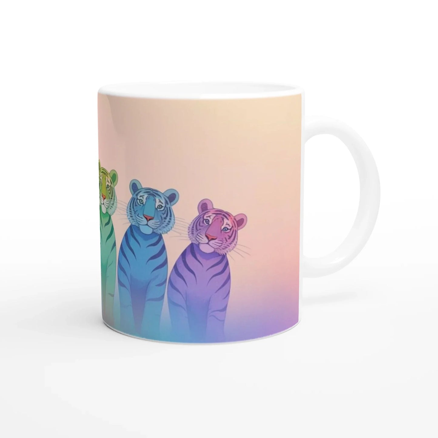 🌈 Colourful Tigers Dream Mug – Vibrant Jungle Fantasy Ceramic Cup 🐅✨