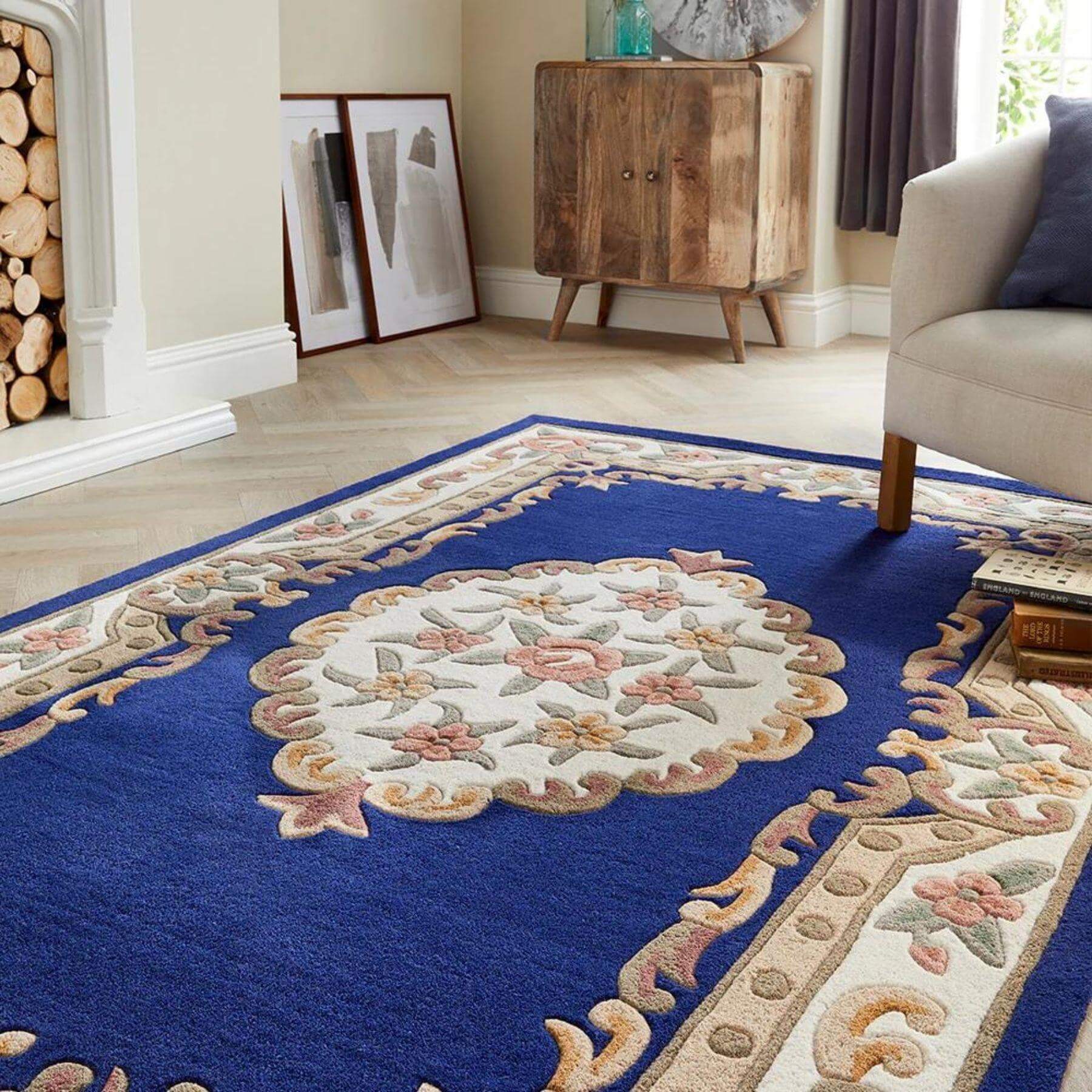 Shensi Navy Medallion Rug