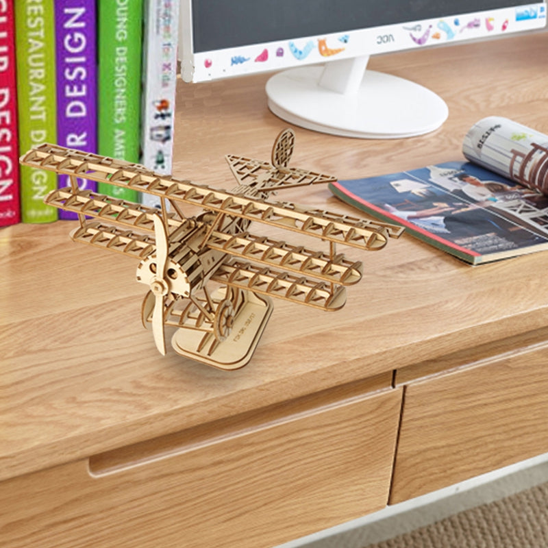 Airplane Bi-Plane TG301 3D Wooden Puzzle