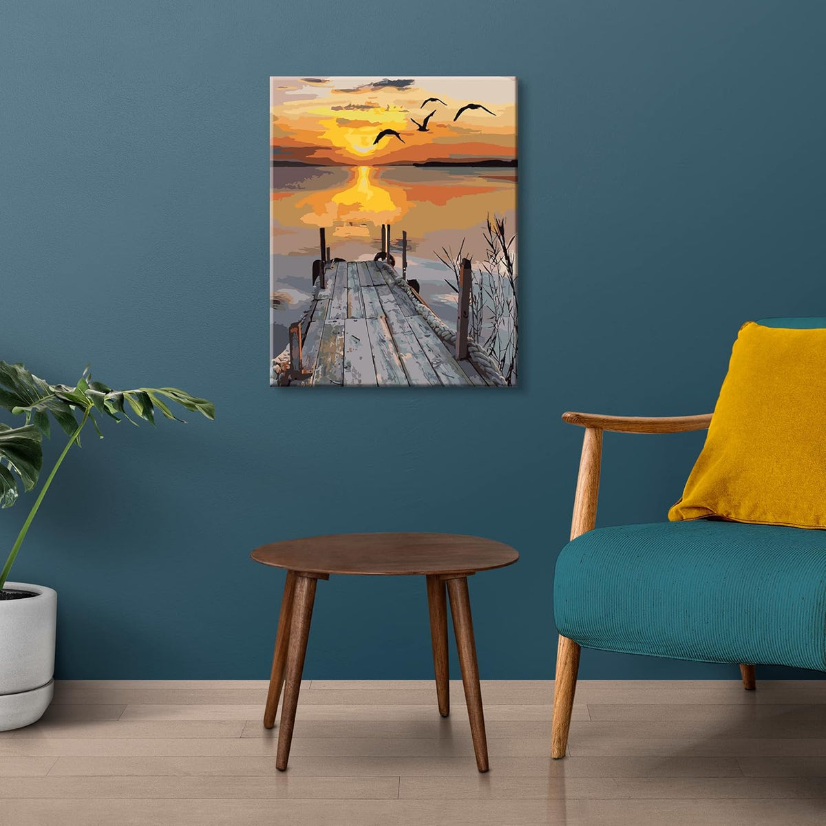 Paint By Numbers Kit DIY Canvas Painting Sunset 40x50cm Kids TONZOM