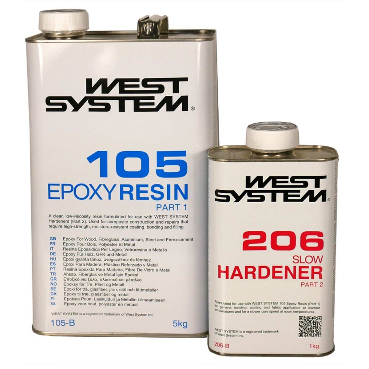 West System A-Pack 105 Resin & 206 Slow Hardener (1.2kg) 5-65015