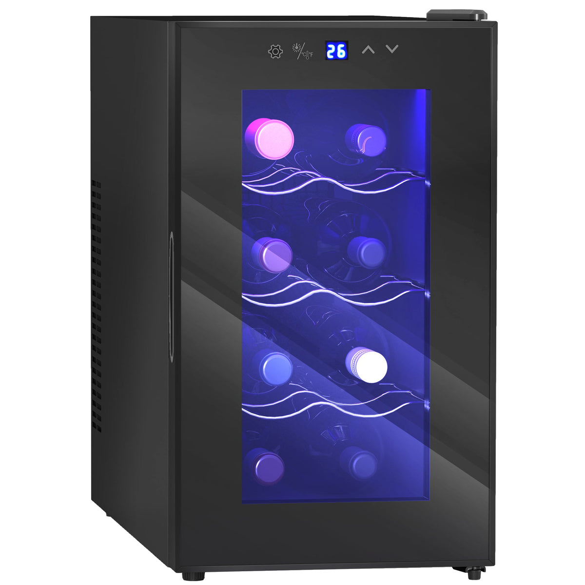 HOMCOM Freestanding Wine Cooler Fridge with 8 Bottle, 21 Litre Capacity