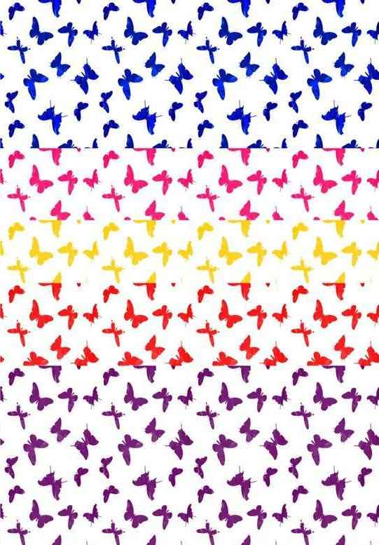 5 x A4 Butterfly Backing Papers - 5 Colours