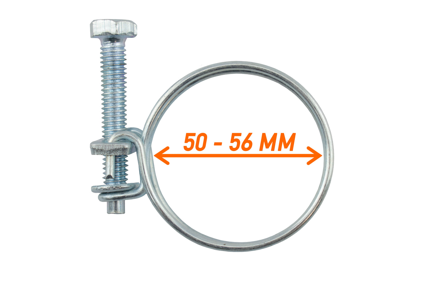 Double Wire Hose Clamp Galvanised 50mm-56mm for DIY Workshop Accessory