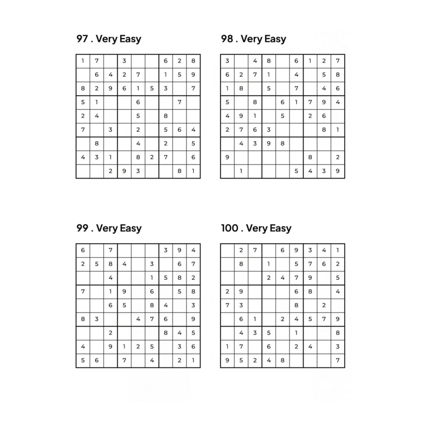 500 Sudoku Puzzles - 5 DIFFICULTY LEVELS - 4 Per Page - Large Print - Solutions Included