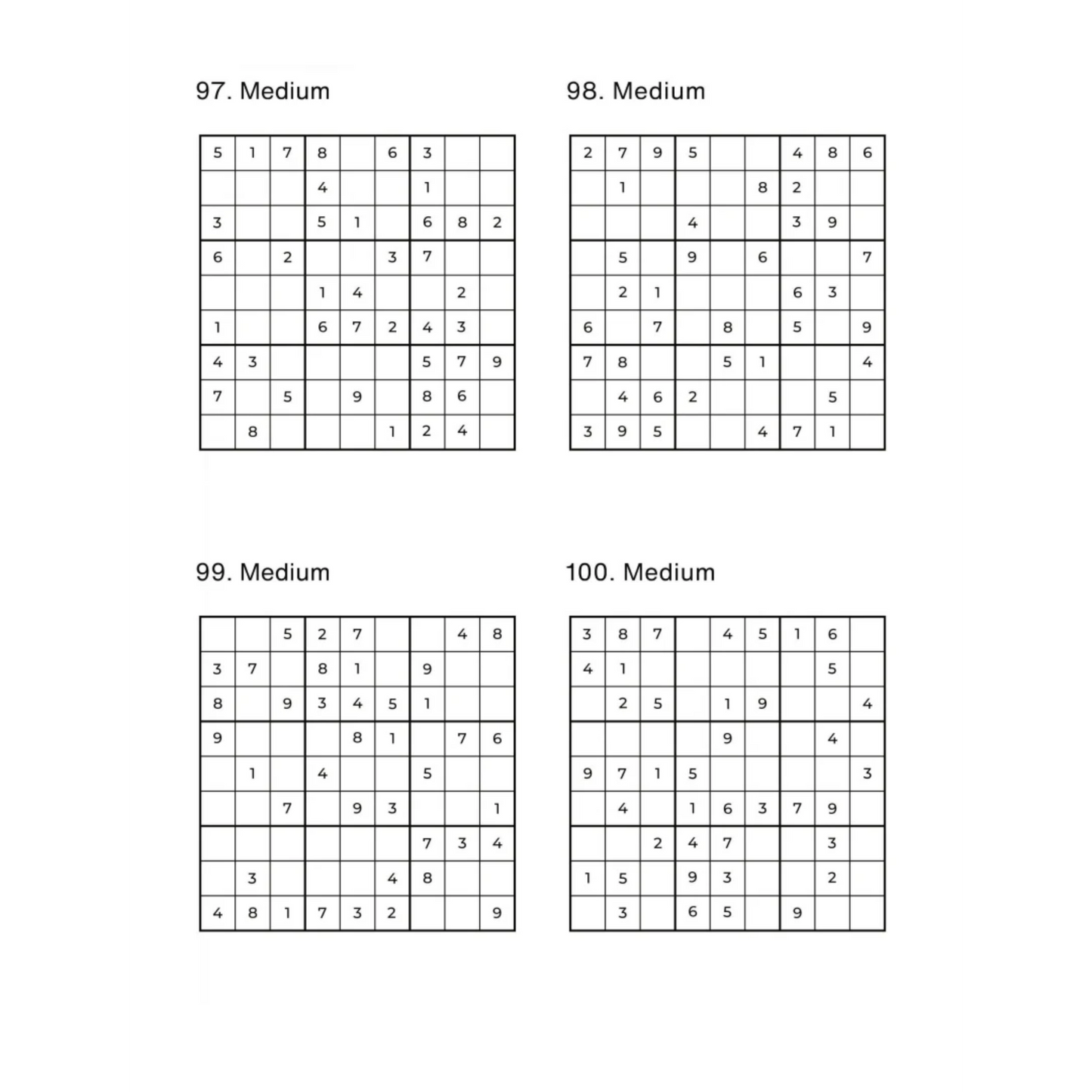 500 Sudoku Puzzles - 5 DIFFICULTY LEVELS - 4 Per Page - Large Print - Solutions Included