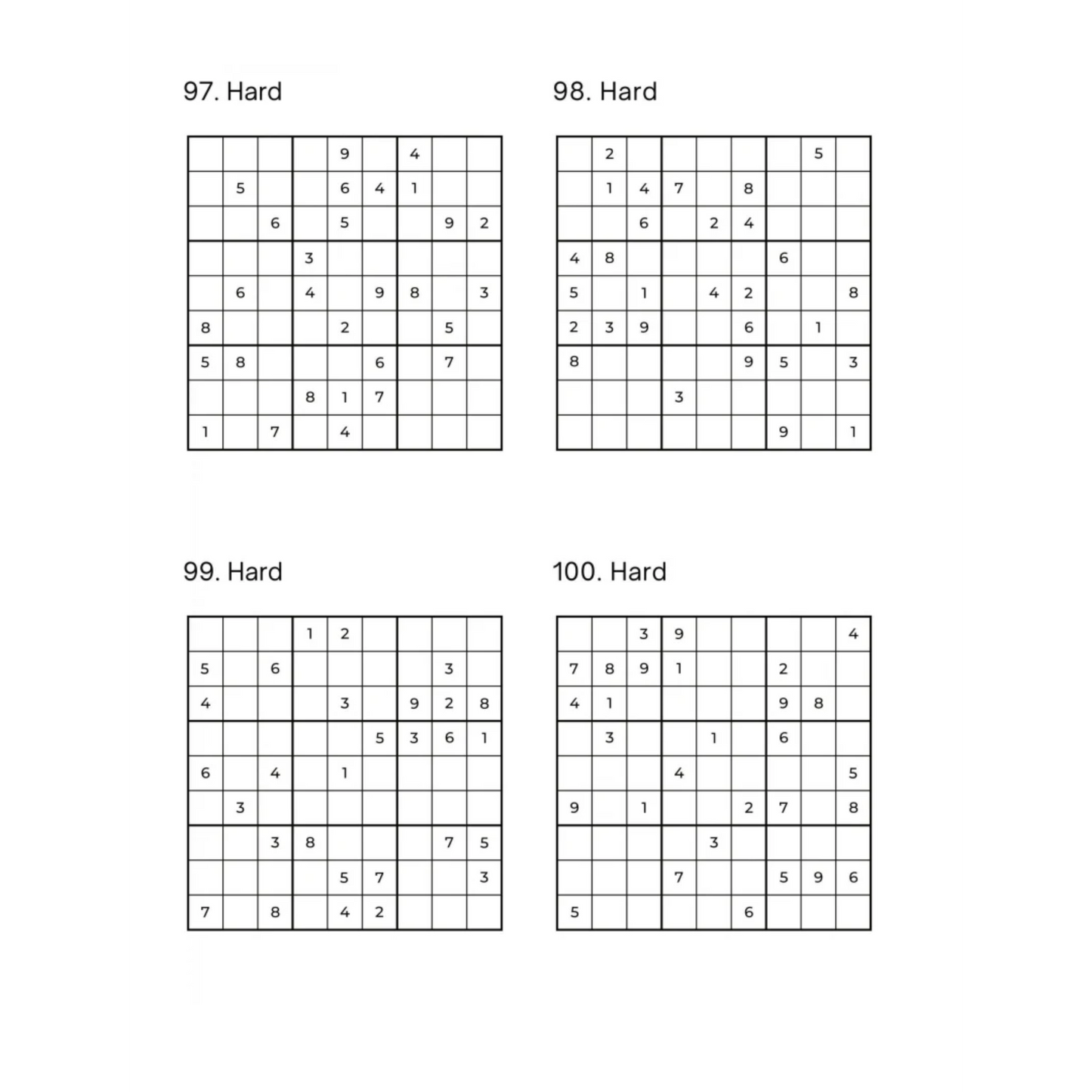 500 Sudoku Puzzles - 5 DIFFICULTY LEVELS - 4 Per Page - Large Print - Solutions Included