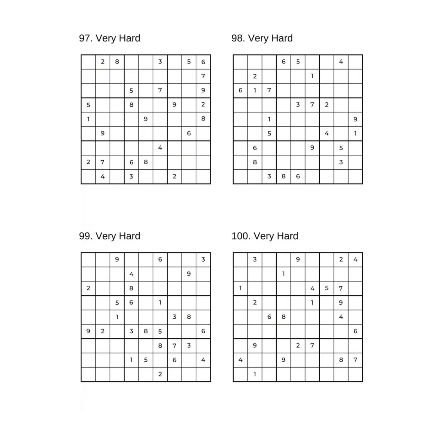 500 Sudoku Puzzles - 5 DIFFICULTY LEVELS - 4 Per Page - Large Print - Solutions Included