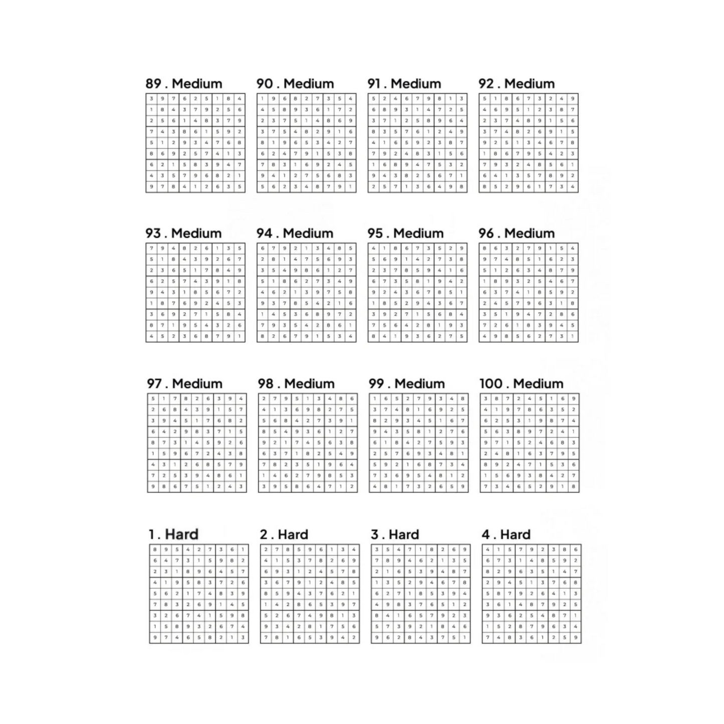 500 Sudoku Puzzles - 5 DIFFICULTY LEVELS - 4 Per Page - Large Print - Solutions Included