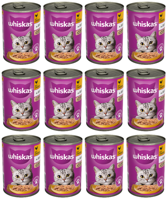 12 x Whiskas Cat Chicken & Jelly  - 400Gm