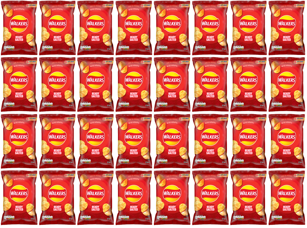 32 x Walkers Ready Salted 32.5Gm