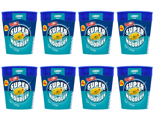 8 x Batchelors Super Noodle Pot Curry - 75Gm